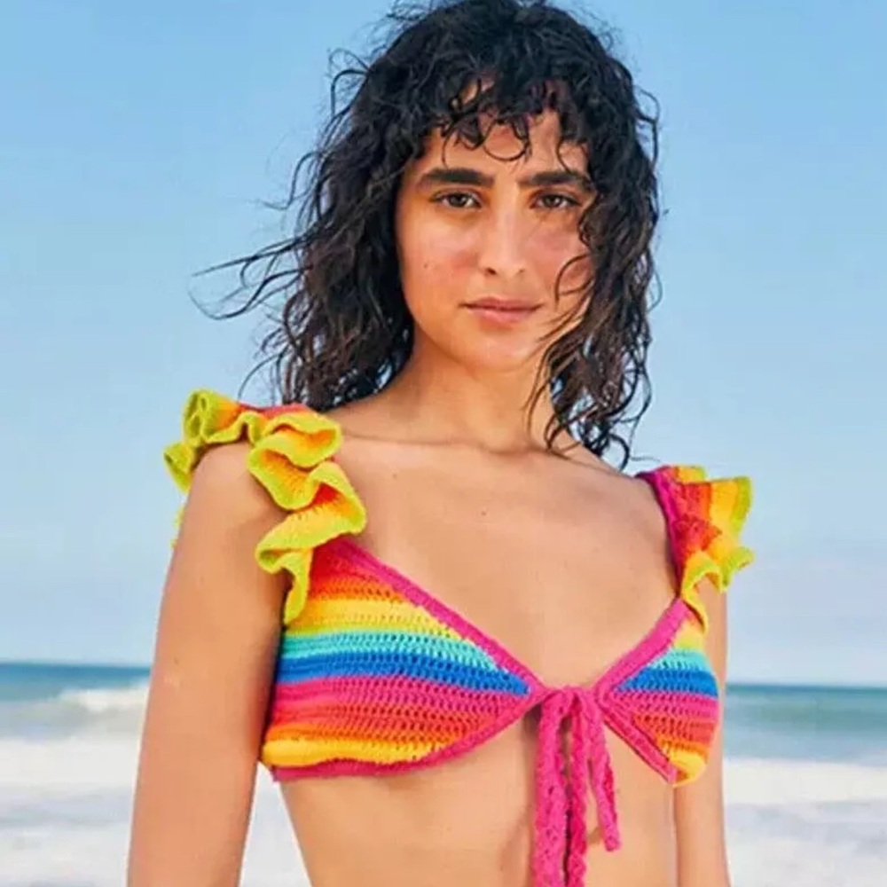 Colorful Crochet Bikini Top